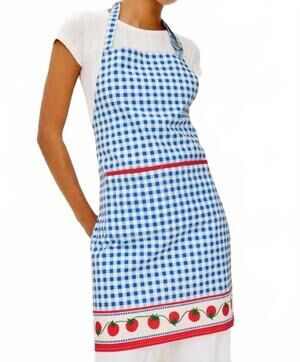 NEW RAILS cucina apron in gingham tomatoes